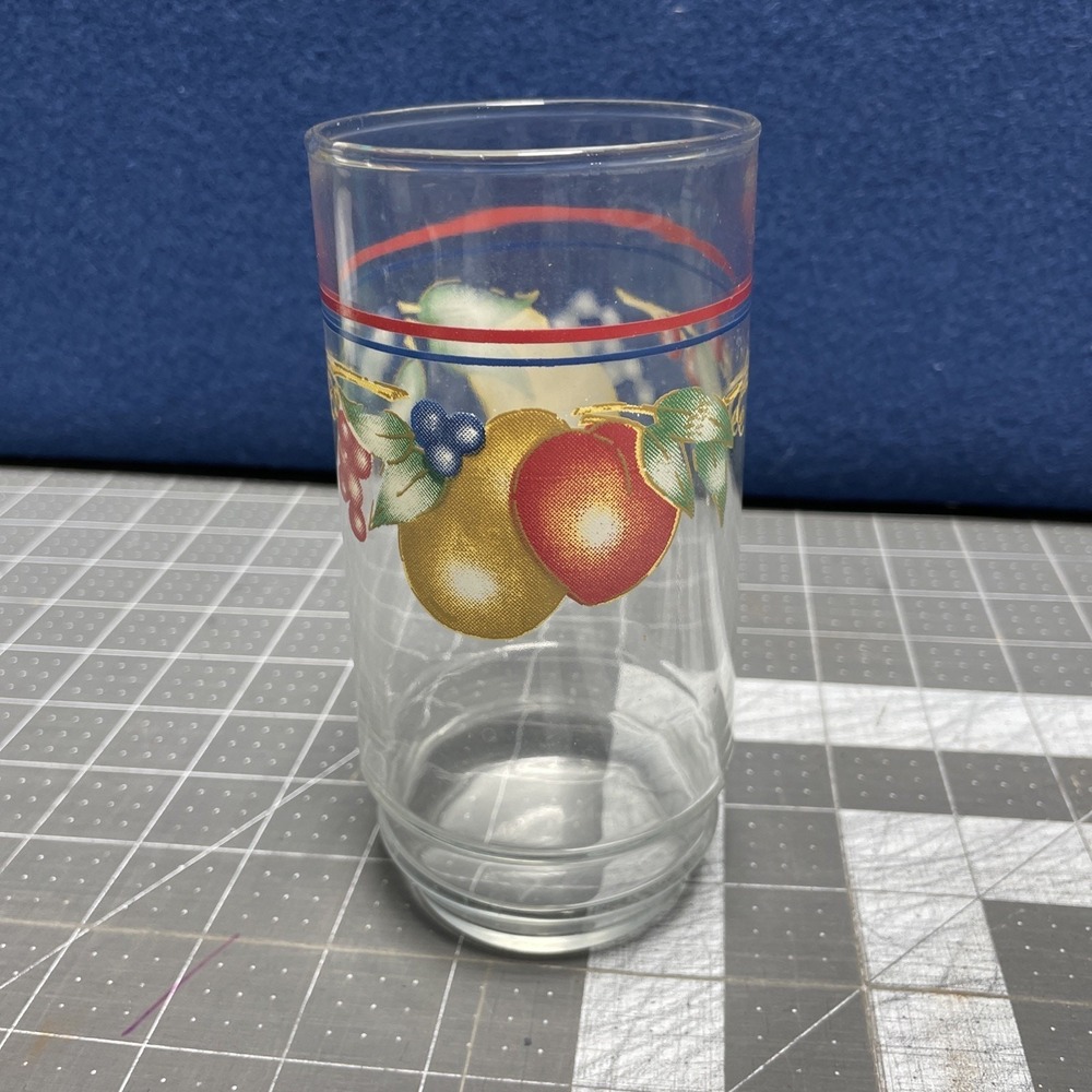 ONE Corelle Abundance Cooler Glass 16 oz Blueberry Pear Grapes Cherry Peach